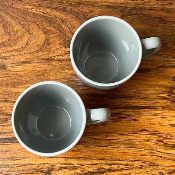2 Stoneware Coffee Mugs Corelle Coordinate Grey 12 oz - Picture 6 of 9
